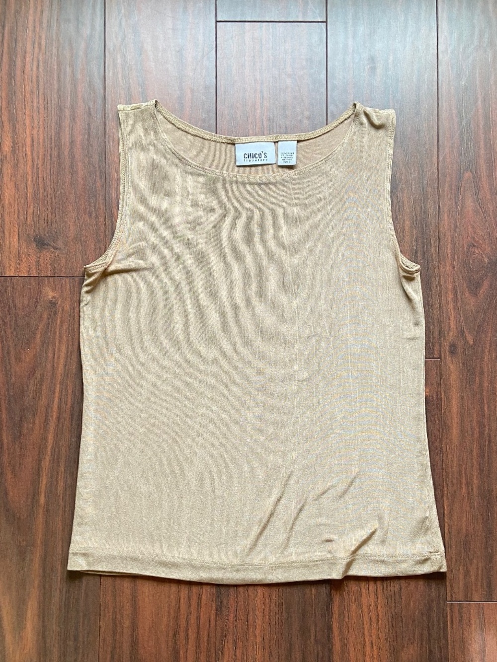 CHICO'S TRAVELERS Tan Tank Top Size 1